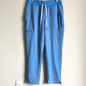 Figs High Waisted Yola Skinny Scrub Pants Blue Large